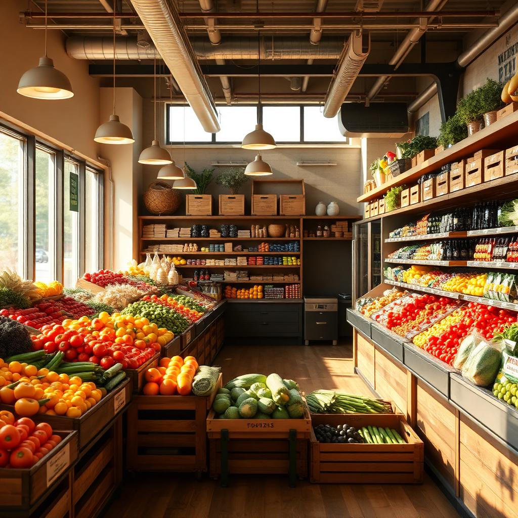 Fresh produce inside Thank God Charlottesville supermarket